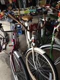 The Red ones are Murray his & hers matching. The White one is a Girls Huffy and the Green is a Girls Hollywood by Schwinn.
