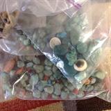 Box lot beads and stones