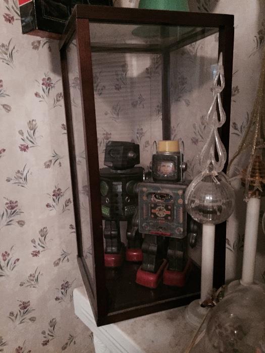 Two original/vintage battery operated robots