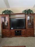 Beautiful entertainment center and flat screen TV. 