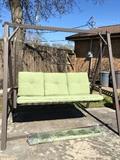 Out door 3 seat swing with cushions and canopy. 