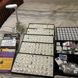 Jewelry maker wannabe gave up. Multiple trays of semiprecious stones, how-to books, settings, tools, etc for sale. 