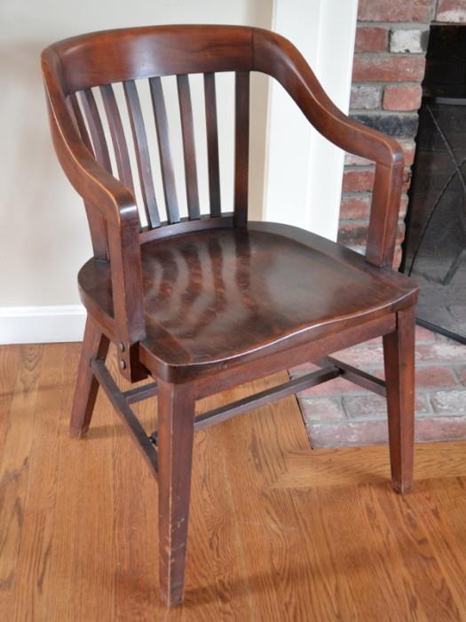 One of five banker's chairs