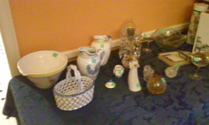 Some of the French Ceramics, Henriott Quimper Pottery Items.