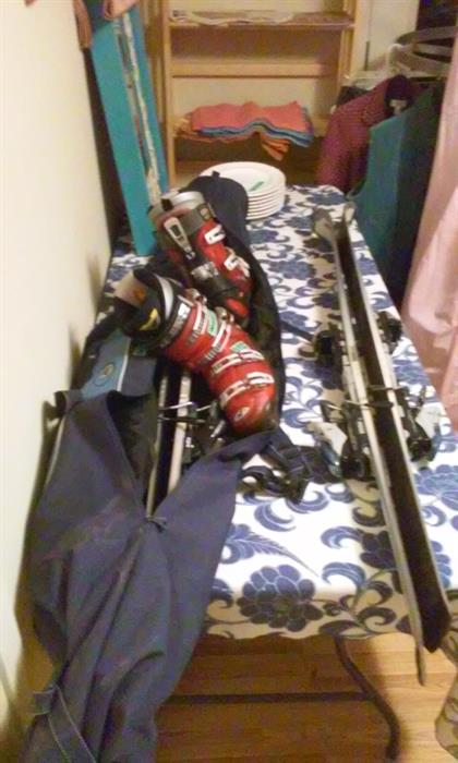 Ski Poles and Ski Bag.
