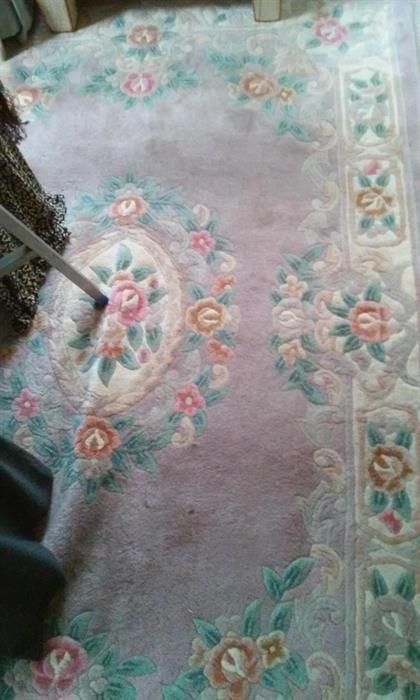 Another Wool Floral Chinese Area Rug Carpet.