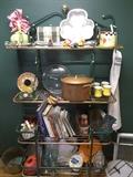 Gorgeous Brass Baker's Rack filled with Cooking Items, Cook Books, Treasures and More. 4 Shelves.WA