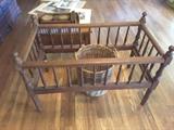 Vintage Baby Crib, sides go down, can be used for decorations, Tall Basket