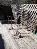 Metal Candelabra Stands for Patio Parties, Night Time Events. Can be used for Floral Decorations, over sized Candles. can be spray painted in any color.