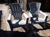 2 Plastic Adirondack Chairs.