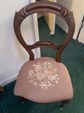 Embroidered needle point chair
