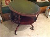 Open Shelf Drum Table (leg needs repair) $ 50.00