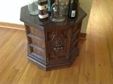6 Sided Wood End Table $ 40.00