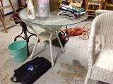 Wicker Glass Top Table $ 40.00