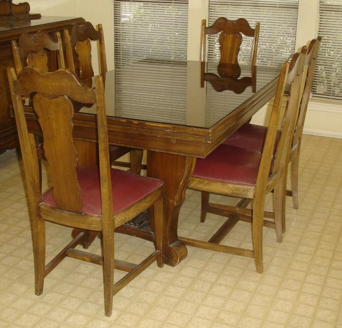 Antique dining table & chairs