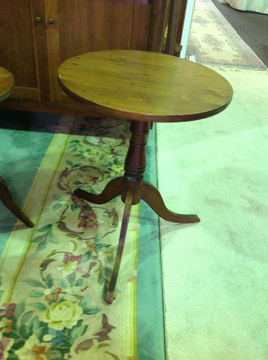 Walnut Round Pedestal Table - 1 of 2