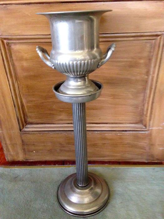 Vintage silver plate champagne bucket and stand.