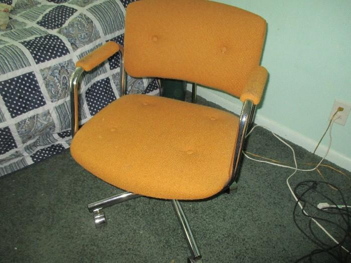 Vintage Chrome/Steel Rolling Office Chair