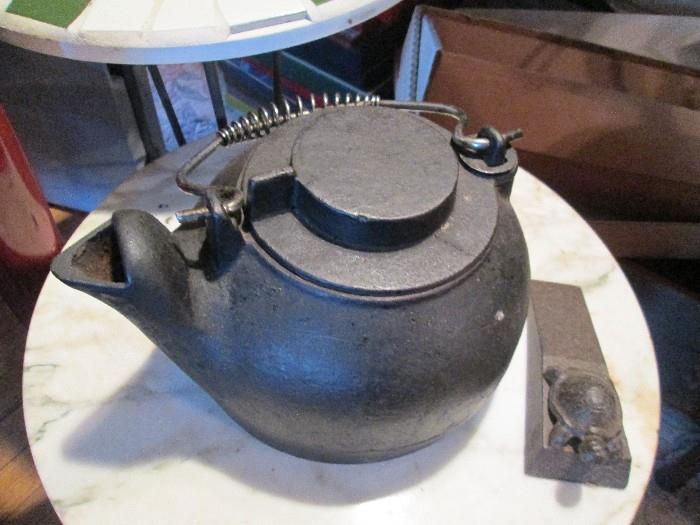 Cast iron coffee pot