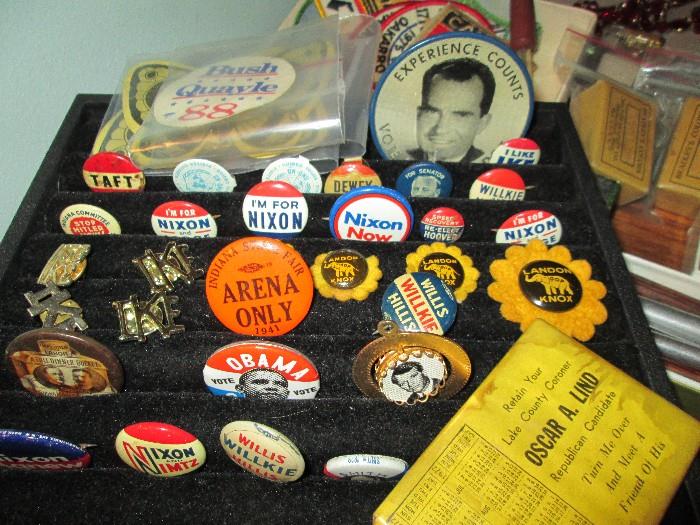 vintage political buttons