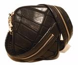Chanel Black Leather Patchwork Zip Up Crossbody
