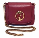 NWOT GUCCI plum leather and gold crossbody shoulder bag in excellent condition. Plum leather exterior trimmed with shining gold hardware and gold chain shoulder strap that can be worn crossbody style. Single flap snap closure opens to a beige suede lined interior that holds 2 separate storage compartments and one side slit pocket. This piece is in excellent condition. NO stains, smells, or scuffs. Clean corners, edges, and interior. Perfect for any occasion as it carries all your essentials in timeless Gucci style. 
Purchase includes a dust cover and original gucci box
Measurements: 7"x5"x2.5" 24" strap drop

Free shipping for this item within the continental US.