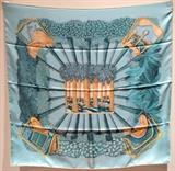 RARE HERMES Ombres et Lumieres silk scarf in excellent condition. Original silk screen design c2001 by Annie Faivre features a beautiful design of lights and shadows among trees over a blue background. 100% silk, hand rolled hem, made in France. Original tag attached. Perfect for men & women. Hermes orange scarf box included. 
Measurements: 35''x35'' = 90cm

Free shipping for this item within the continental US.