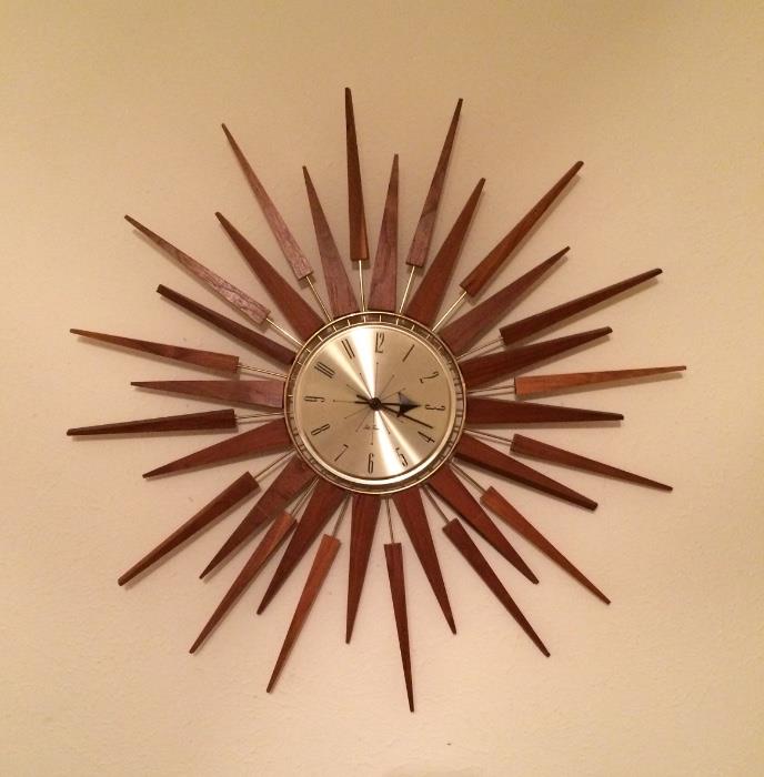 Mid Century Modern Seth Thomas Starburst Clock