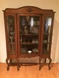 Edwardian Era China Hutch with Bow front Glass