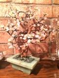 Chinese Export Carved Jade  Quartz Bonsai Tree Plant