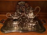 Old English Melon Silver Plate Tea Set