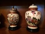 Old Japanese Satsuma Jars with lids