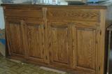 LARGE OAK CUSTOM CABINET EASILY TAKEN APART FOR TRANSPORTING WITH GREAT STORAGE SPACE $ 150