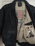 Vintage Leather Bomber Jacket 