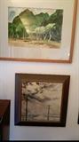 original artwork - watercolors  Ray Hill top painting    first floor
