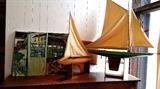original oil and wooden model boats    first floor