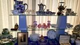 1800's, early 1900's glass, china and silver      first floor