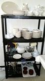 HUGE HUGE HUGE set of plain ol white dishes....elegant dinnerware set, will serve many many many peeples      first floor