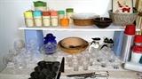 Eisch wine glasses....clasic retro drink set....Redwing spongeware bowl- excellent - Pyrex casserole....Pyrex coffee carages....cast iron ebelskiver pan....wooden salad bowls...Texas ware butter dish...Carnation malt mixer...almuminum thermoses....    