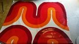 HUGE 1970's Mod style oilcloth              first floor, rolled up   