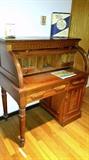 fantastic solid walnut roll top desk - Eastlake, c1880, excellent condition     second floor