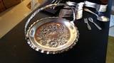 Pairpoint silver plate tray or basket with handle.  Heavy florals in relief - nice    first floor