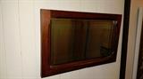 solid walnut framed mirror - c1900    stairway wall