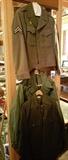 WWII uniforms - coat, jacket, shirt and pants sets  garage