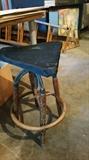 funky antique adjustable stool   garage