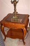 Thomasville Glass top end tables (2) (matches other tables)