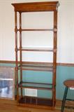 Tall glass/wood shelf unit/bookcase