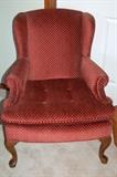 Red wingback chair