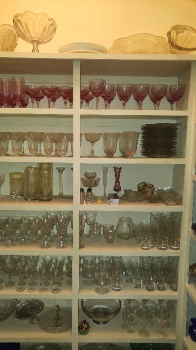 Walk in closet filled with the best of stemware, fine china, and silver for entertaining