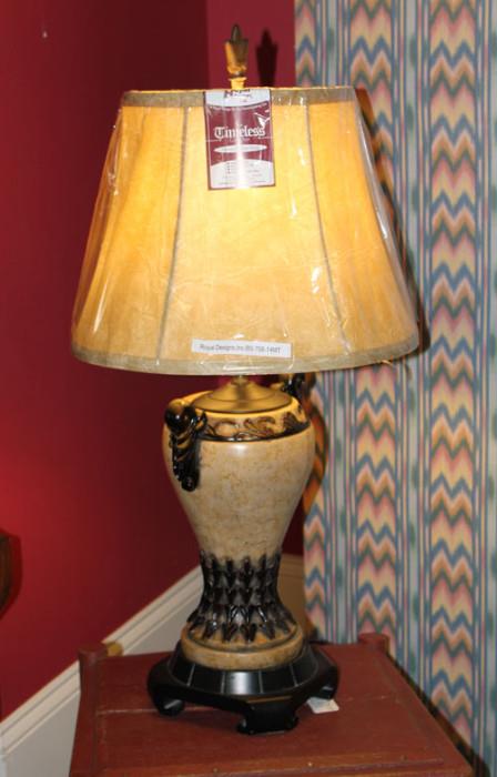 Here is a timeless style lamp and shade. We have several lamps left.